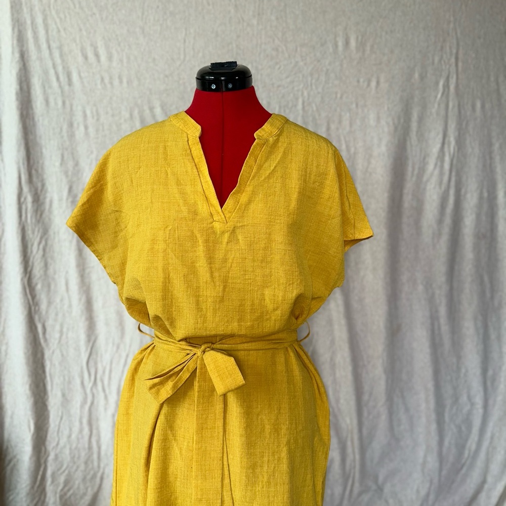 SHEIN Yellow Midi Dress